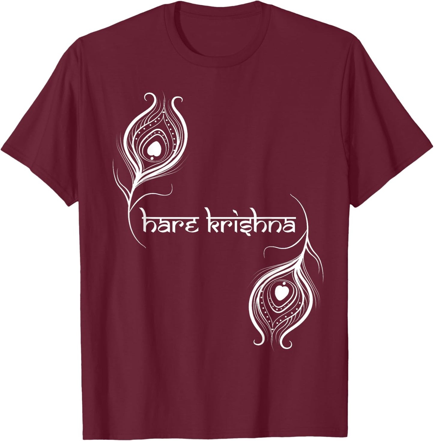 Hare Krishna Krishna Designer T-Shirt - T-Shirt | Maroon