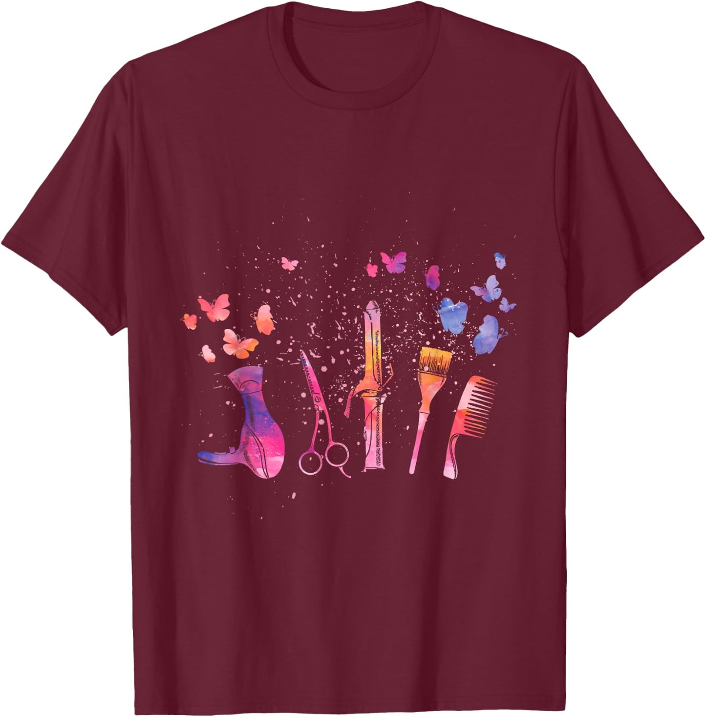 Hair Stylist Hairdresser Tools Makeup Artist & Hairstylist T-Shirt - T-Shirt | Maroon