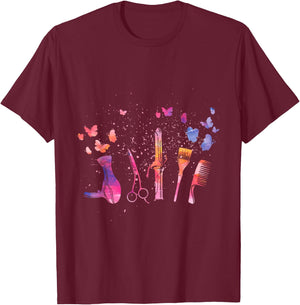 Hair Stylist Hairdresser Tools Makeup Artist & Hairstylist T-Shirt - T-Shirt | Maroon