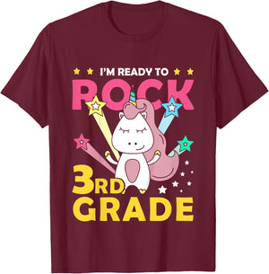 Kids I'm Ready Crush 3rd Grade Shirt Cute Unicorn T-Shirt - T-Shirt | Maroon