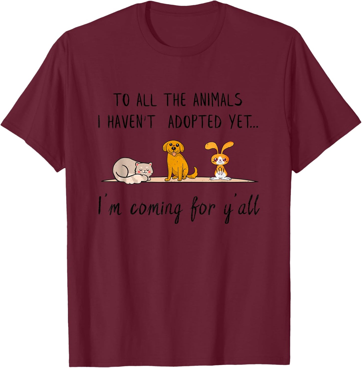 Adopt Animal Rescue T-Shirt - T-Shirt | Maroon