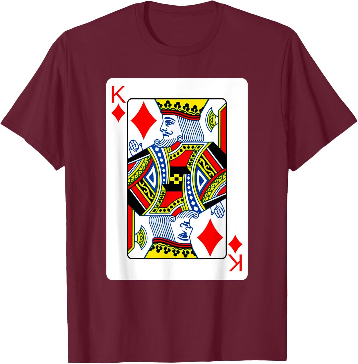 King Of Diamonds Playing Card Group Costume Poker Player T-Shirt - T-Shirt | Maroon