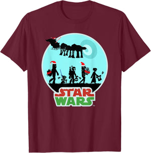 Star Wars Characters Holiday Gifts Death Star T-Shirt - T-Shirt | Maroon