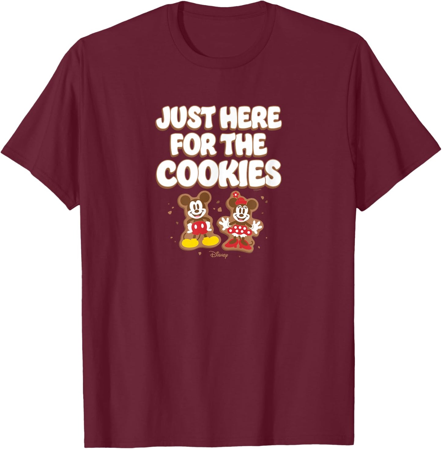 Disney - Mickey Minnie Just Here For The Cookies T-Shirt - T-Shirt | Maroon