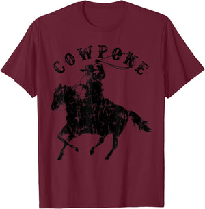 Western Cowpoke I'm Just a Cowpoke In The Big Rodeo Retro T-Shirt - T-Shirt | Maroon