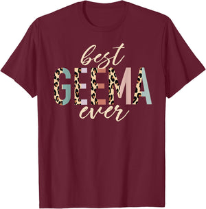 Best Geema Ever Gifts Leopard Print Mother's Day T-Shirt - T-Shirt | Maroon
