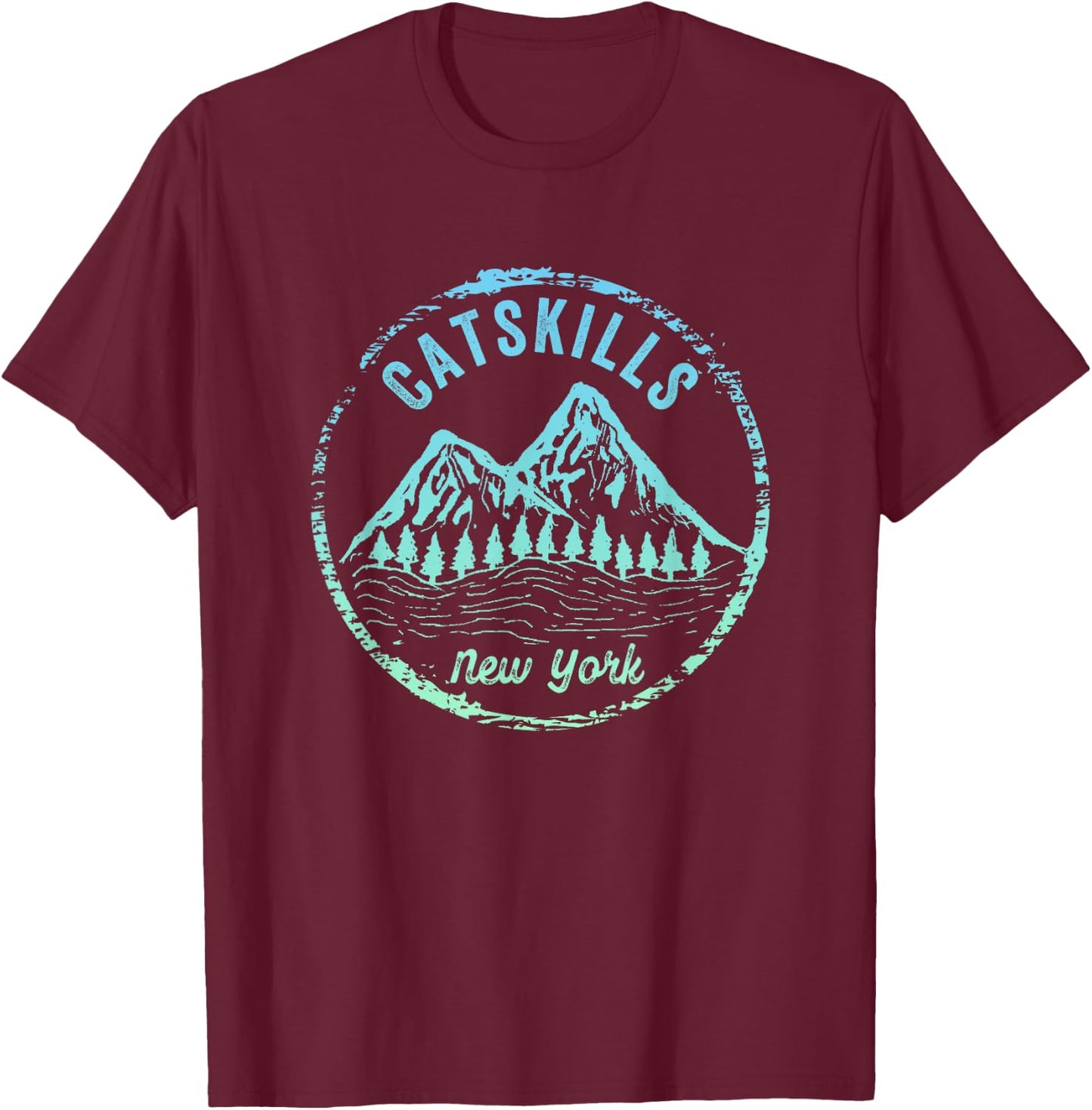 The Catskill Mountains New York Hiking Vacation T-Shirt - T-Shirt | Maroon