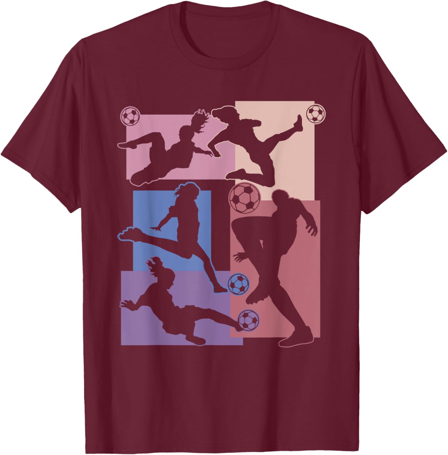 Funny Soccer Player Ball Vintage Soccer Lover Girls Soccer T-Shirt - T-Shirt | Maroon