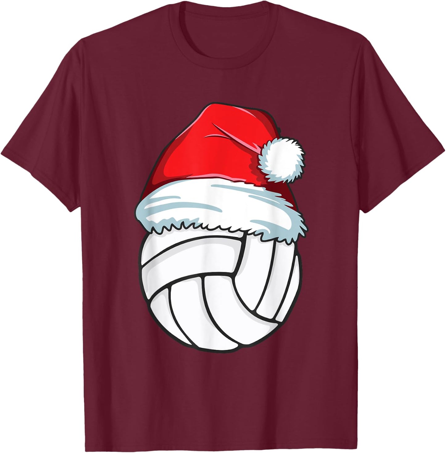 Ugly Christmas Volleyball Santa Pajama T-Shirt - T-Shirt | Maroon