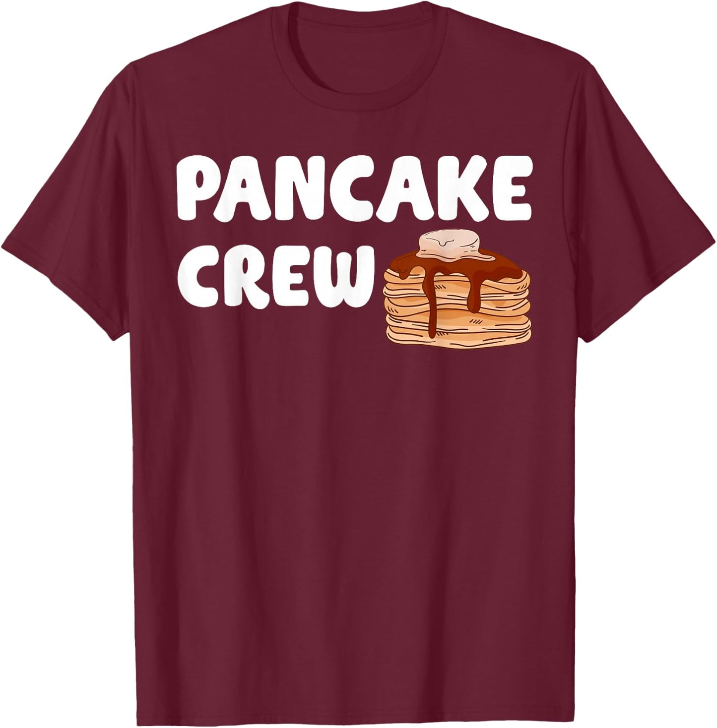 Pancake Crew Funny Pancake Lover Pancake Christmas Pajama T-Shirt - T-Shirt | Maroon