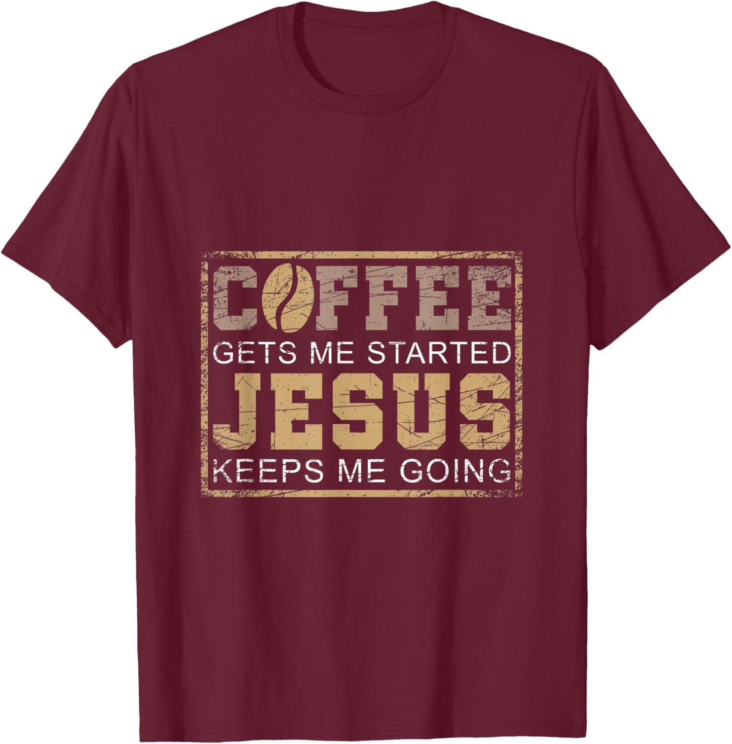 Bible Prayer Christian Coffee Barista Gift Jesus T-Shirt - T-Shirt | Maroon