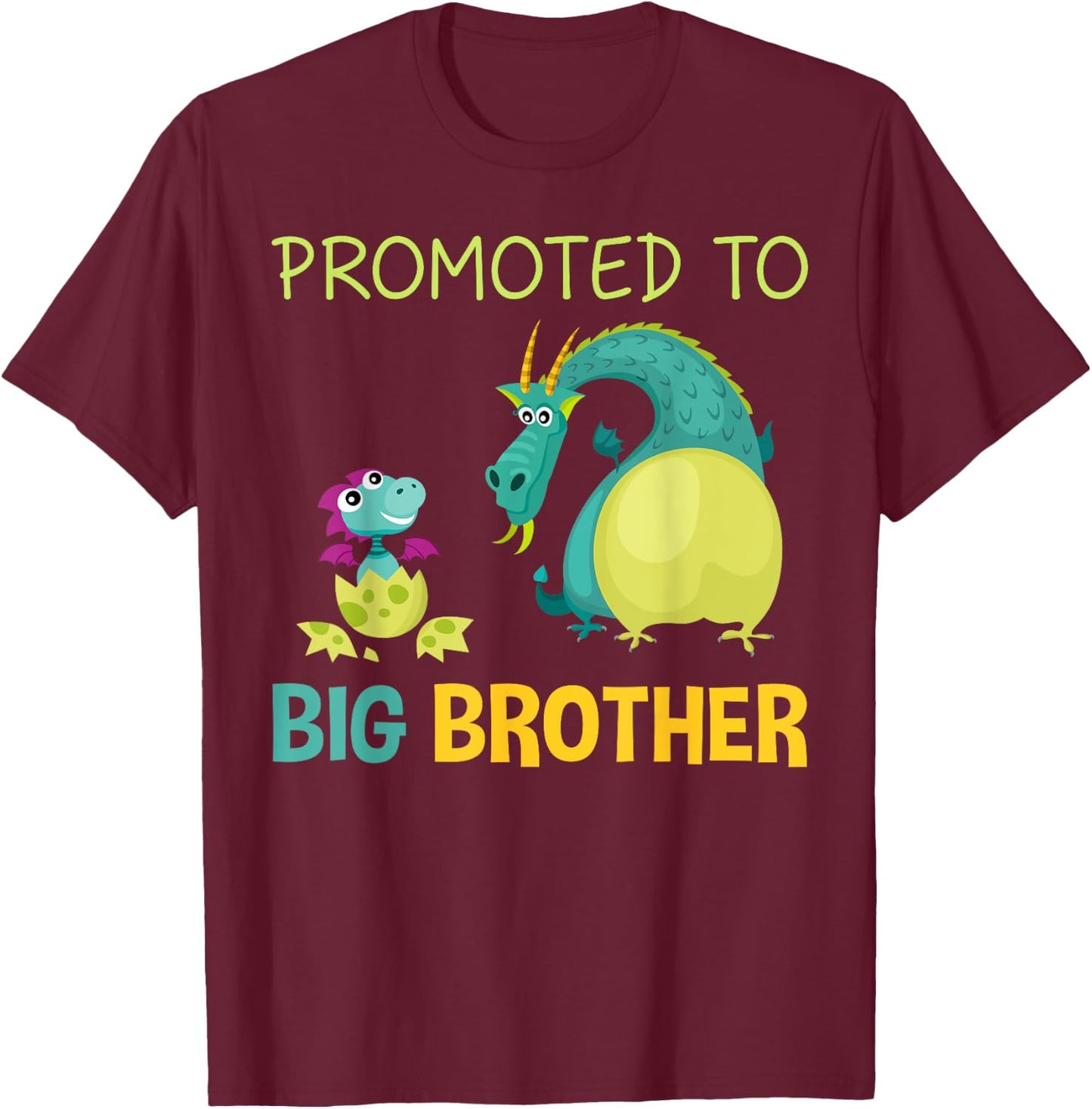 Promoted To Big Brother Shirt Dragon T-Shirt - T-Shirt | Maroon
