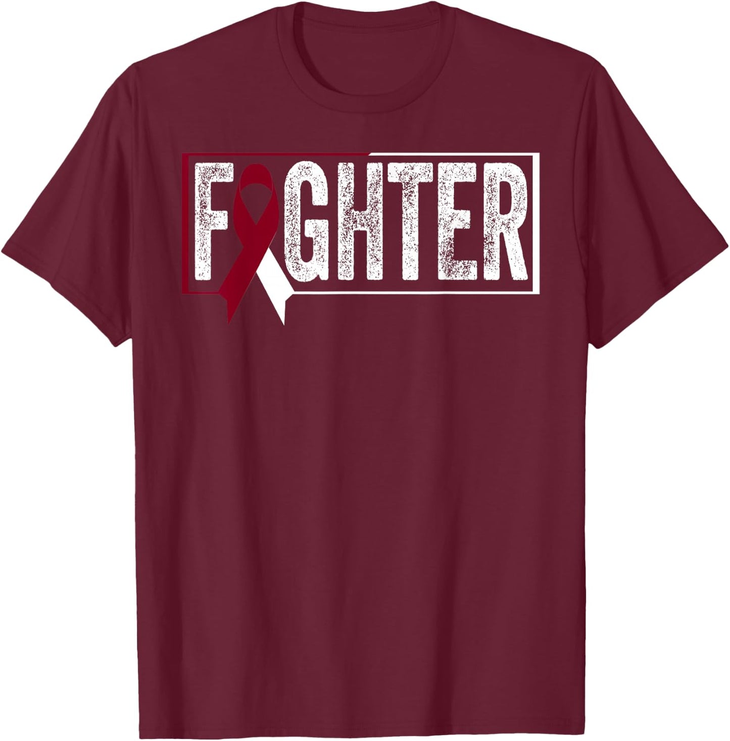 Throat Cancer Shirt Oral Head Neck Cancer Awareness Fighter T-Shirt - T-Shirt | Maroon
