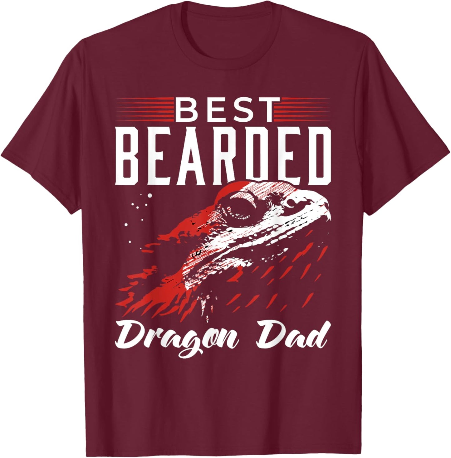 Best Bearded Dragon Dad Shirt Funny Bearded Dragon Stuff T-Shirt - T-Shirt | Maroon