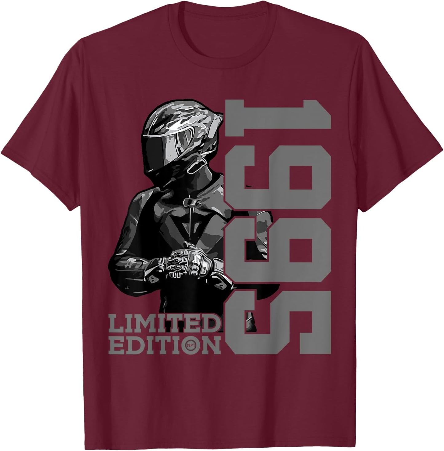Limited Edition 1995 Biker Motorcycle 30th Birthday T-Shirt - T-Shirt | Maroon