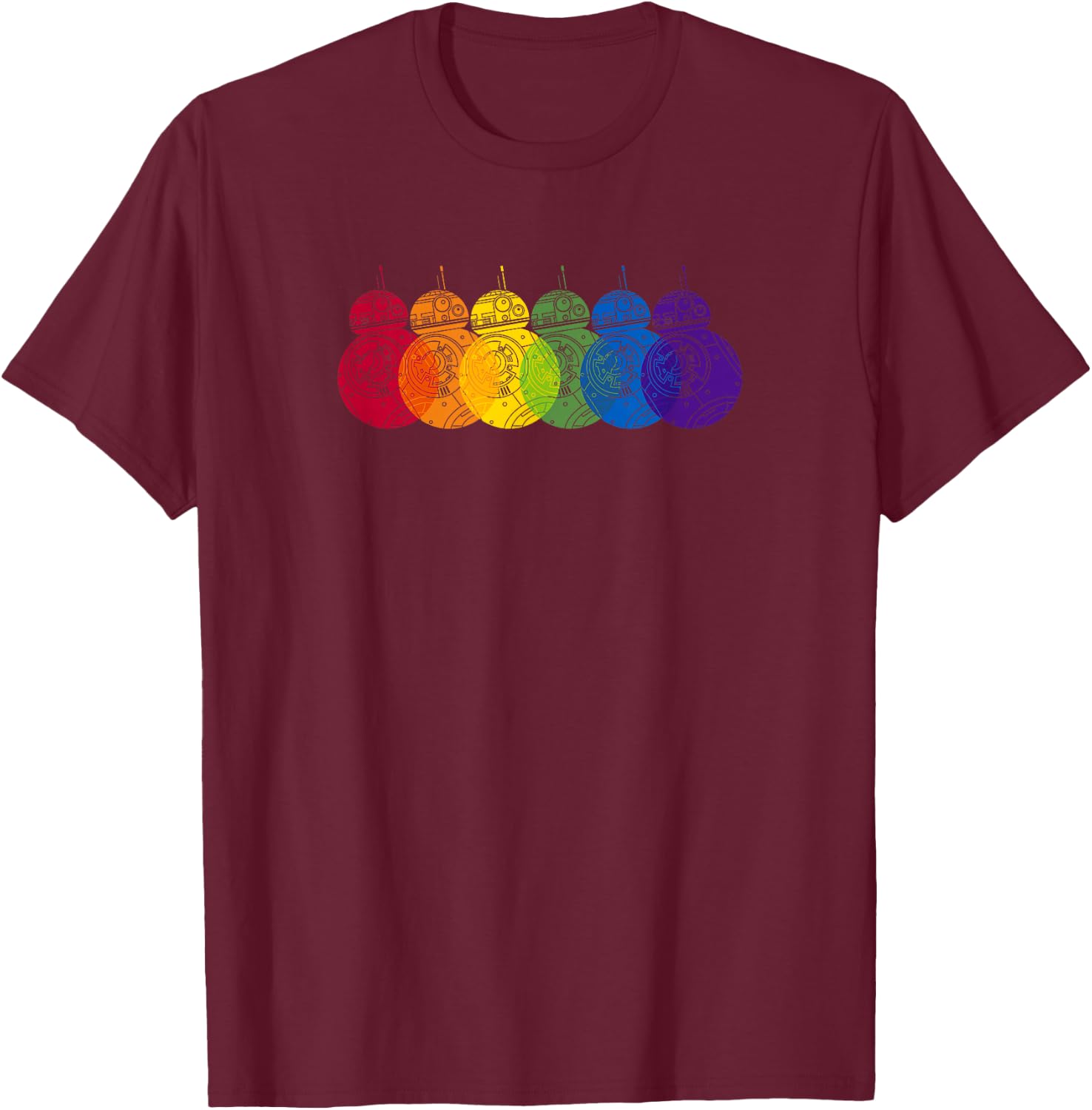 Star Wars BB8 Rainbows Logo T-Shirt - T-Shirt | Maroon