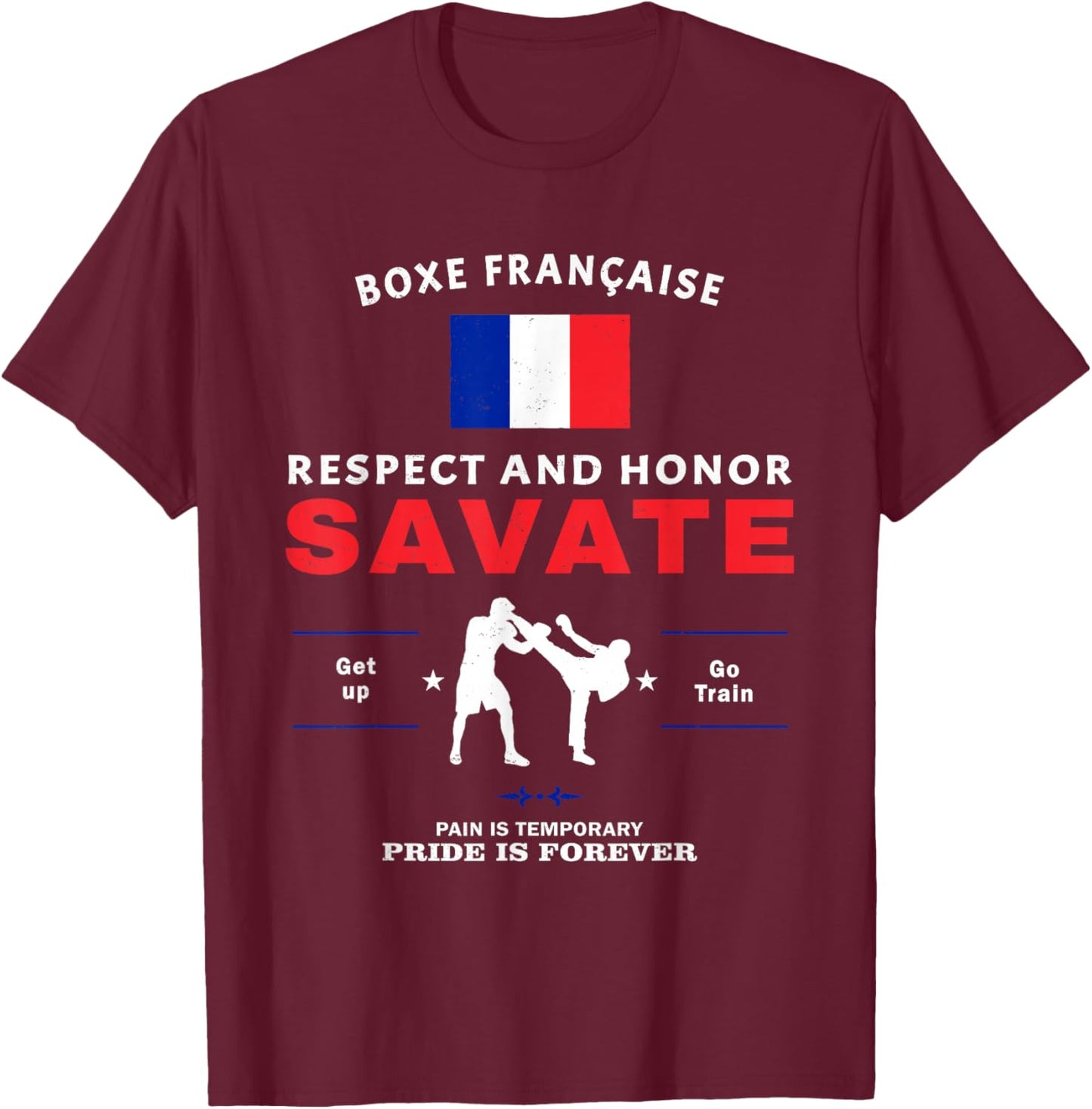 Savate French Kickboxing Savate Fighter T-Shirt - T-Shirt | Maroon