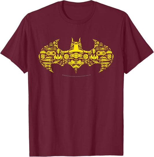 DC Comics Batman Gadgets Classic Logo T-Shirt - T-Shirt | Maroon