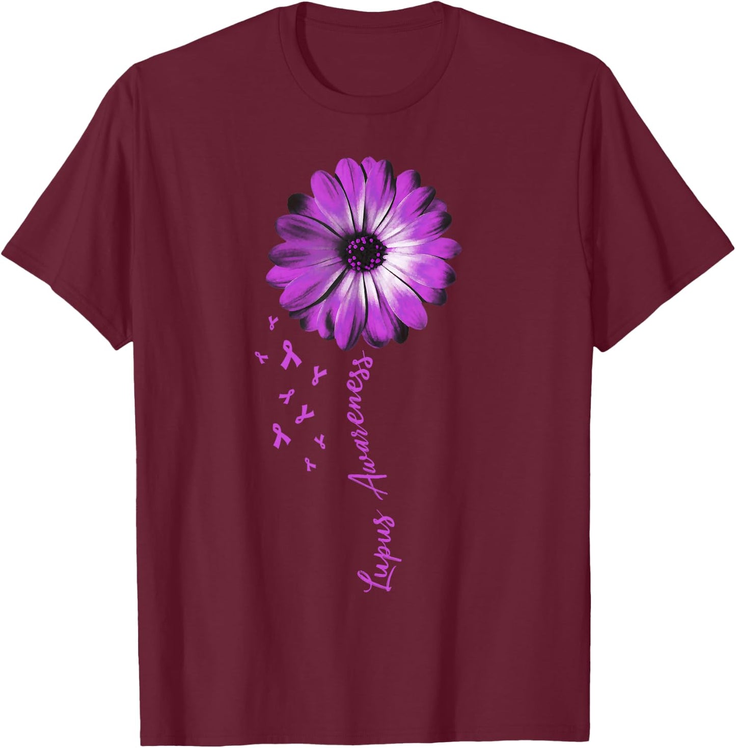 Daisy Flower Lupus Awareness Gifts T-Shirt - T-Shirt | Maroon