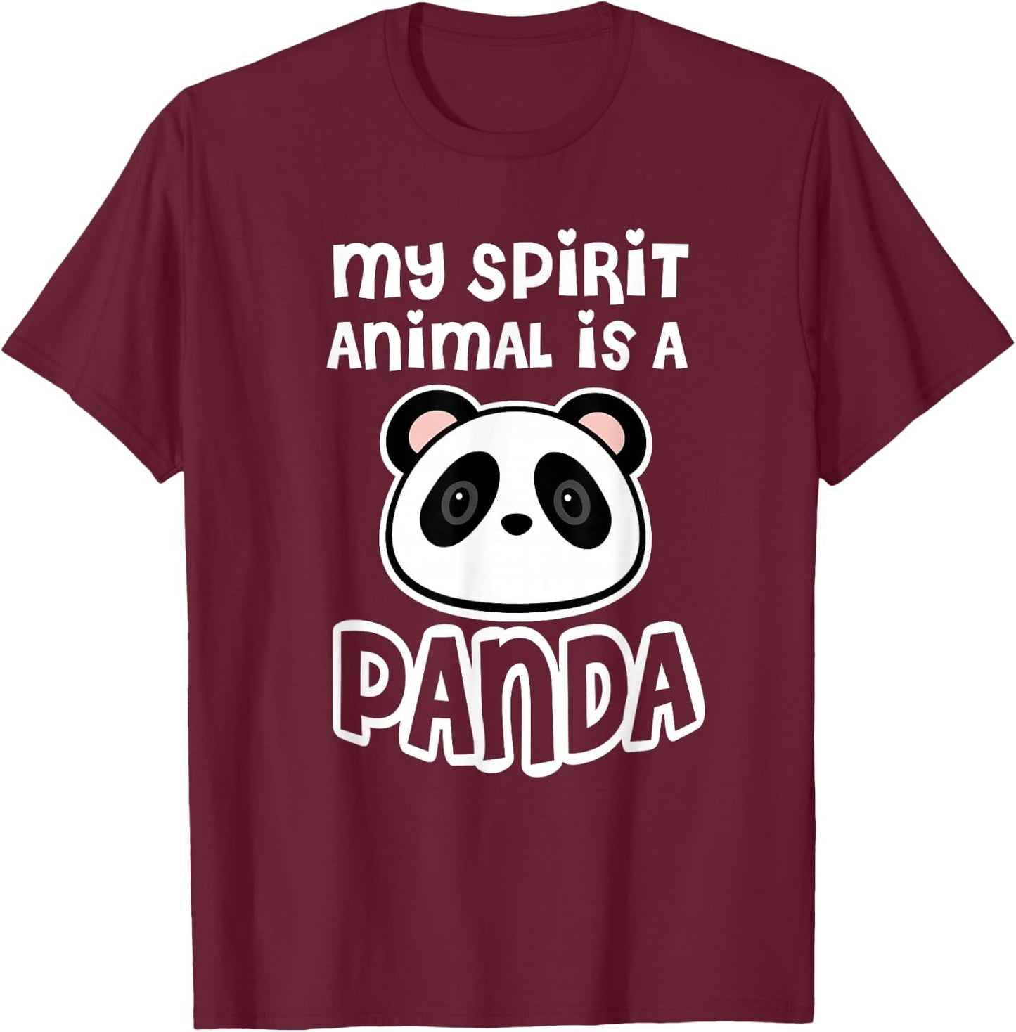 Panda Favourite Animal Cute Panda T-Shirt - T-Shirt | Maroon