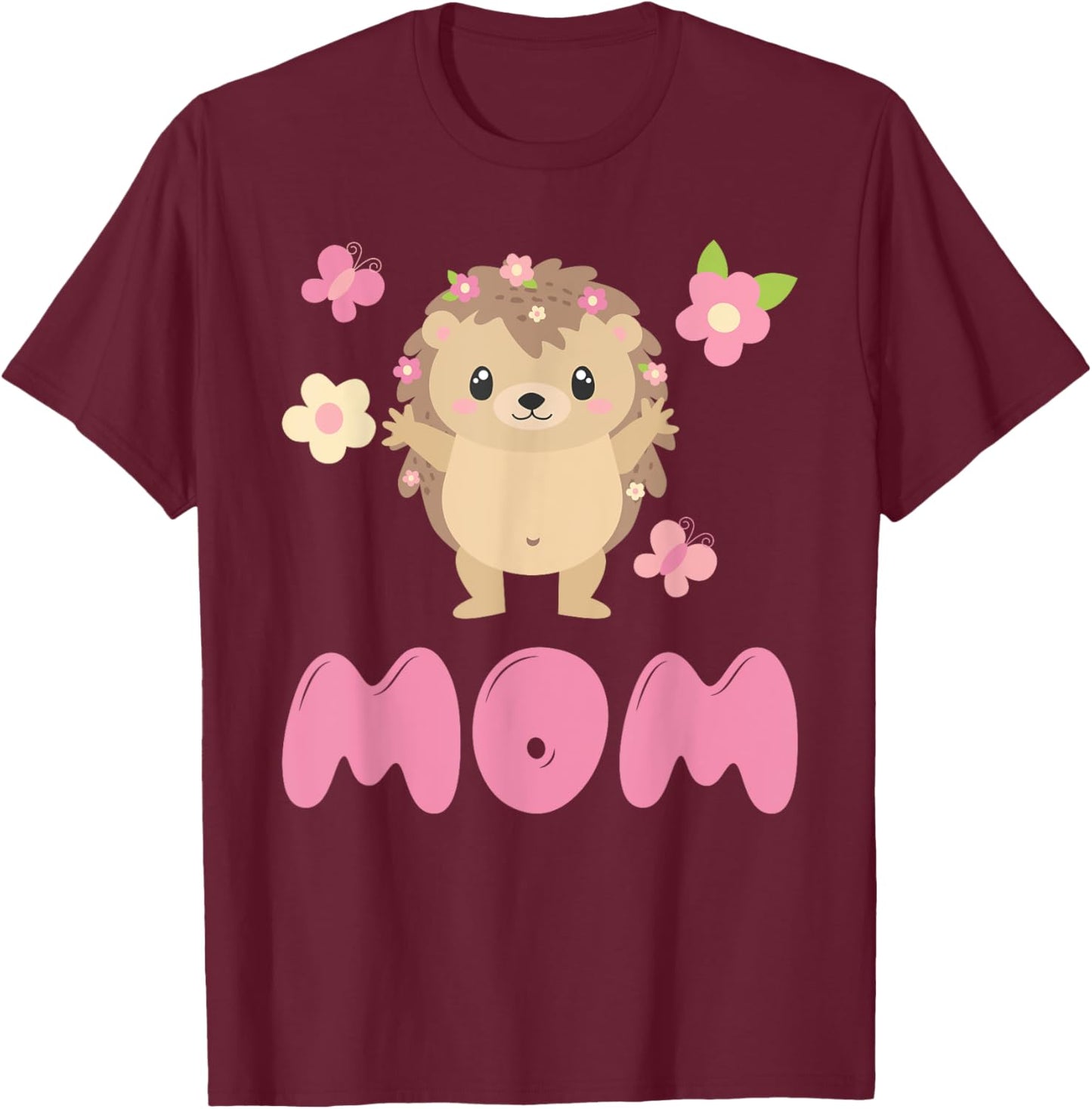 Hedgehog Mom T-Shirt - T-Shirt | Maroon