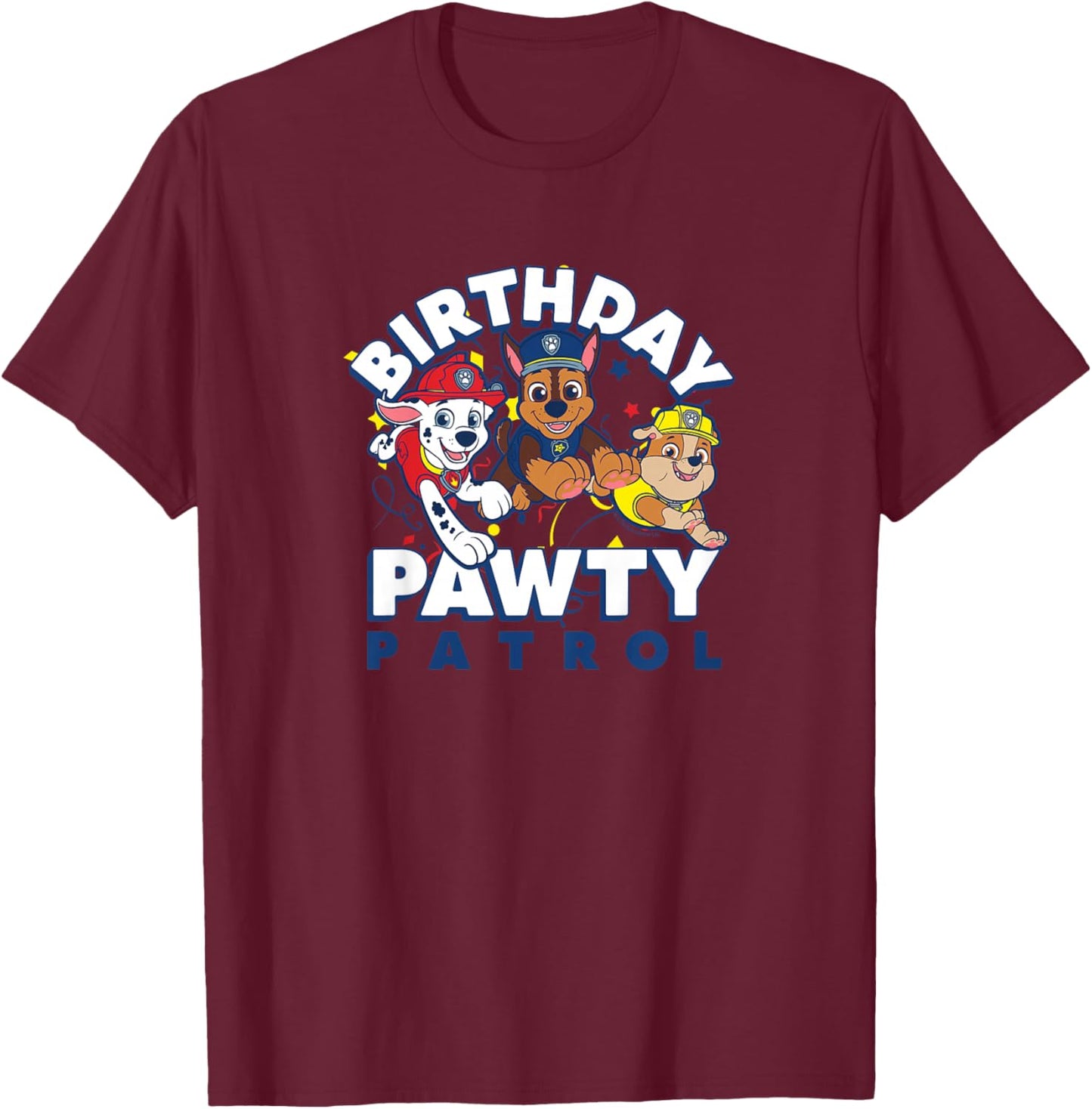 Kids Paw Patrol - Birthday Pawty Patrol T-Shirt - T-Shirt | Maroon
