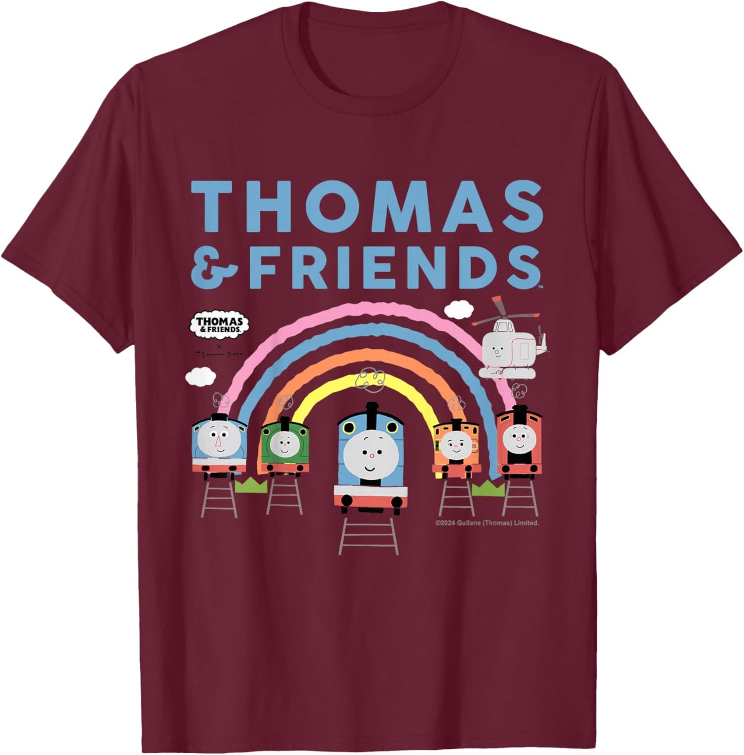 Kids Thomas and Friends Rainbow T-Shirt - T-Shirt | Maroon