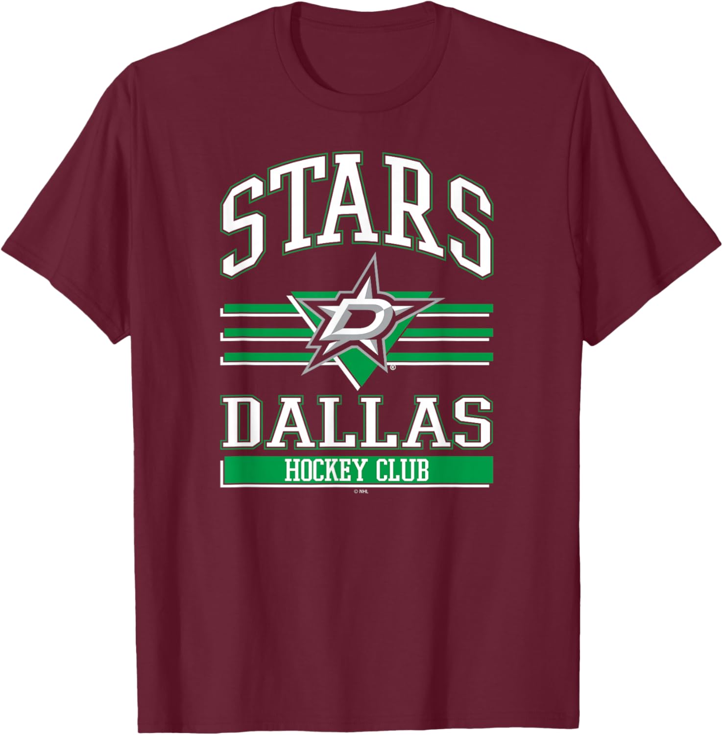 Dallas Stars Hockey Club Black Officially Licensed T-Shirt - T-Shirt | Maroon