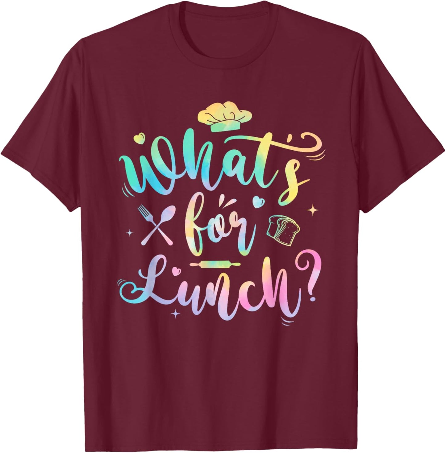 Whats for Lunch Funny Lunch Lady T-Shirt - T-Shirt | Maroon