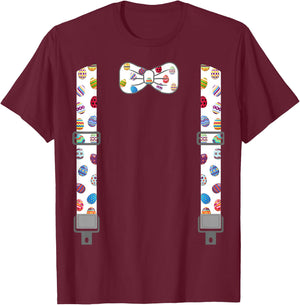 Easter Eggs Bow Tie & Suspenders Egg Hunting Bunny T-Shirt - T-Shirt | Maroon