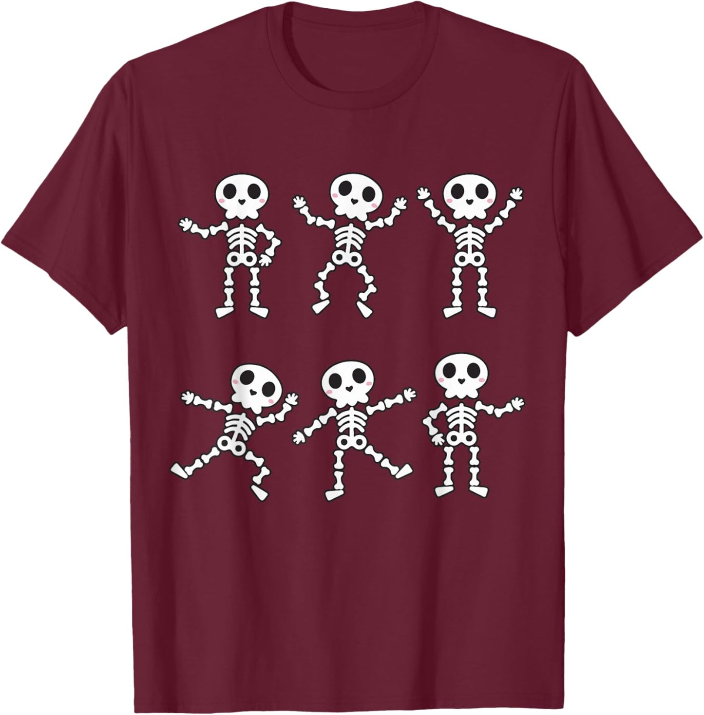 Dancing Skeleton Shirt Toddler Boy Girl Funny Halloween Kids T-Shirt - T-Shirt | Maroon