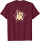 90s Y2K Cute Scary Scared Tomcat Cat T-Shirt - T-Shirt | Maroon