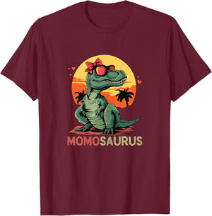 MomoSaurus Dino Dinosaur Momo-Saurus T-Rex Mother's Day Trex T-Shirt - T-Shirt | Maroon