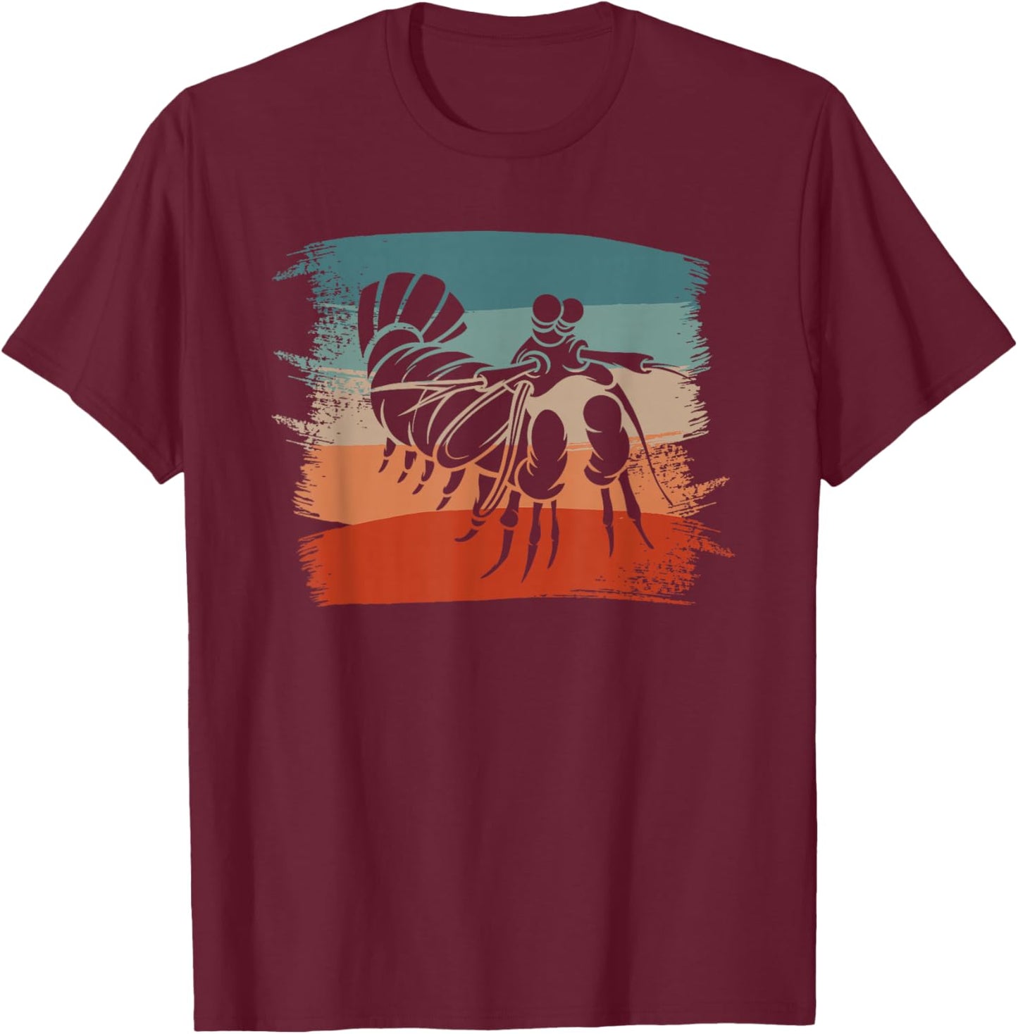Retro Vintage Mantis Shrimp Shrimp T-Shirt - T-Shirt | Maroon