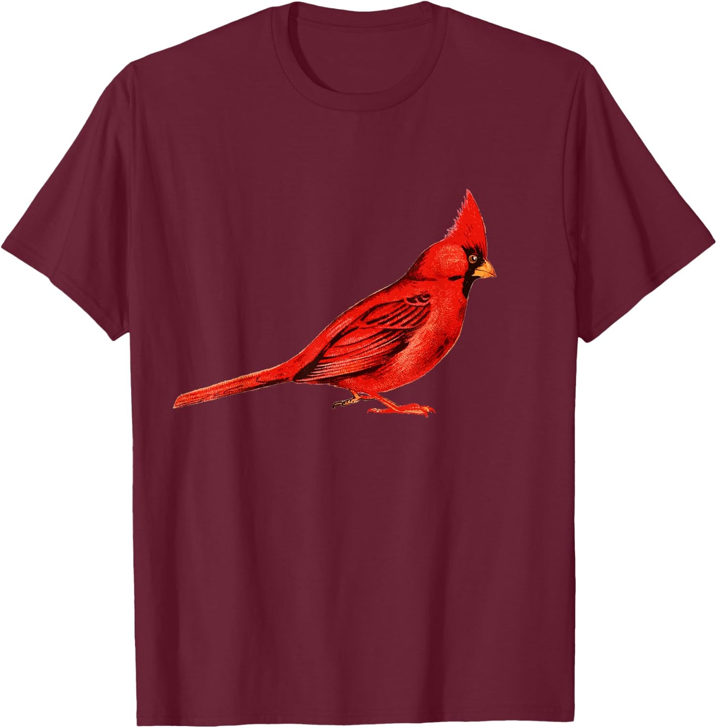Red Cardinal Bird T-Shirt - T-Shirt | Maroon