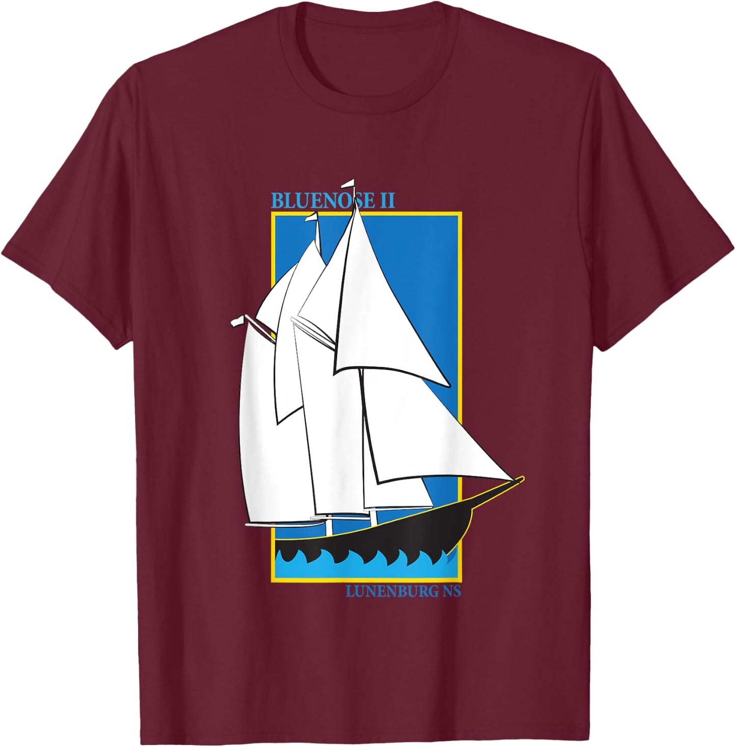 Bluenose II, Lunenburg, Nova Scotia, Canada T-Shirt - T-Shirt | Maroon