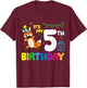 Fox Birthday It's My 5th Birthday Fox Birthday Party T-Shirt - T-Shirt | Maroon