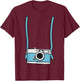 Fake Camera Fake Tourist Fun Vacation Gift Design Idea T-Shirt - T-Shirt | Maroon