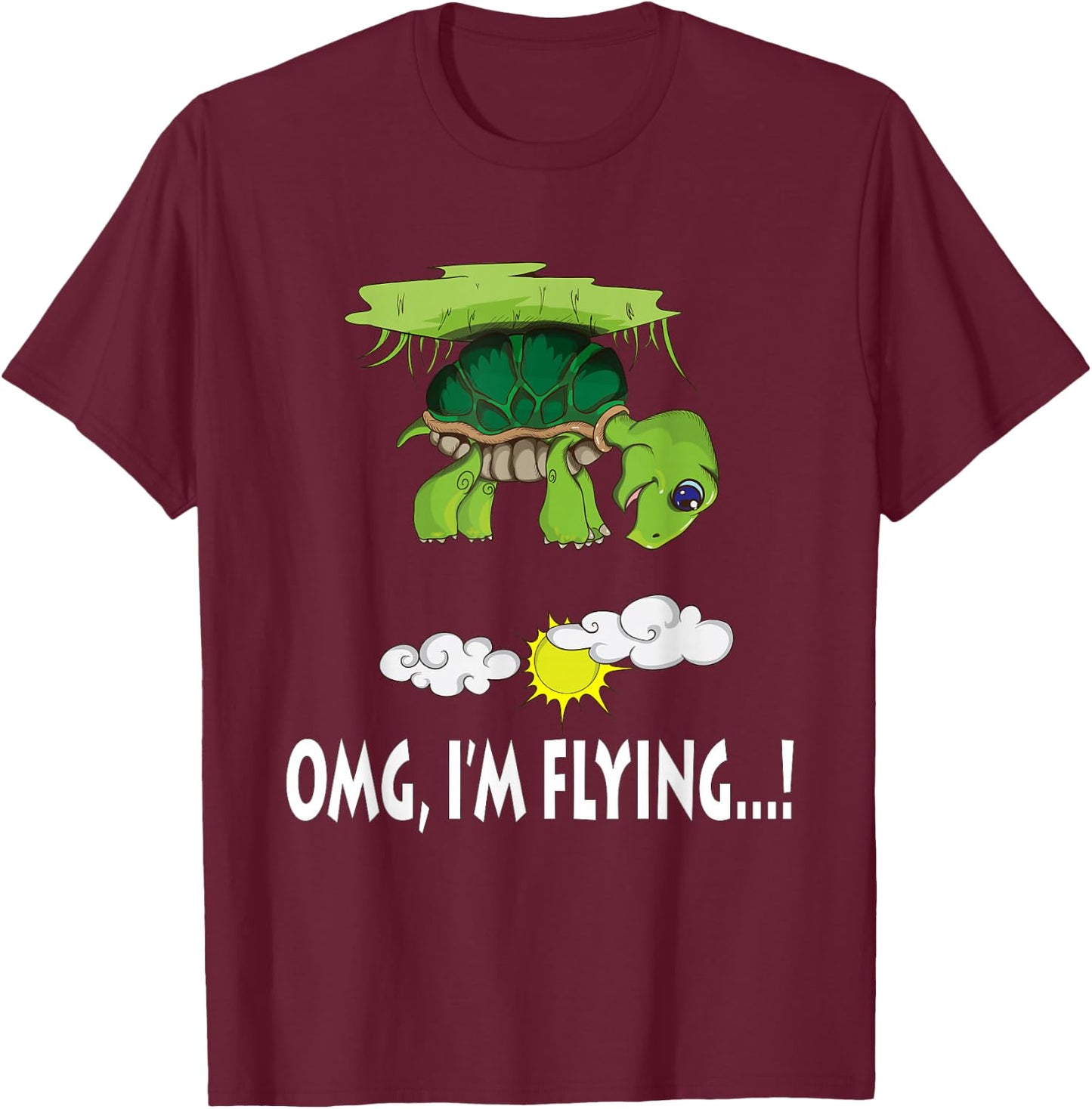 Flying turtle OMG I'm Flying T-Shirt - T-Shirt | Maroon
