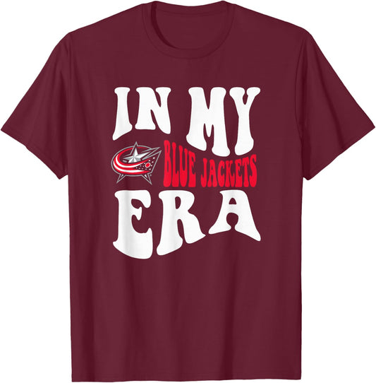 Columbus Blue Jackets Era Navy Officially Licensed T-Shirt - T-Shirt | Maroon