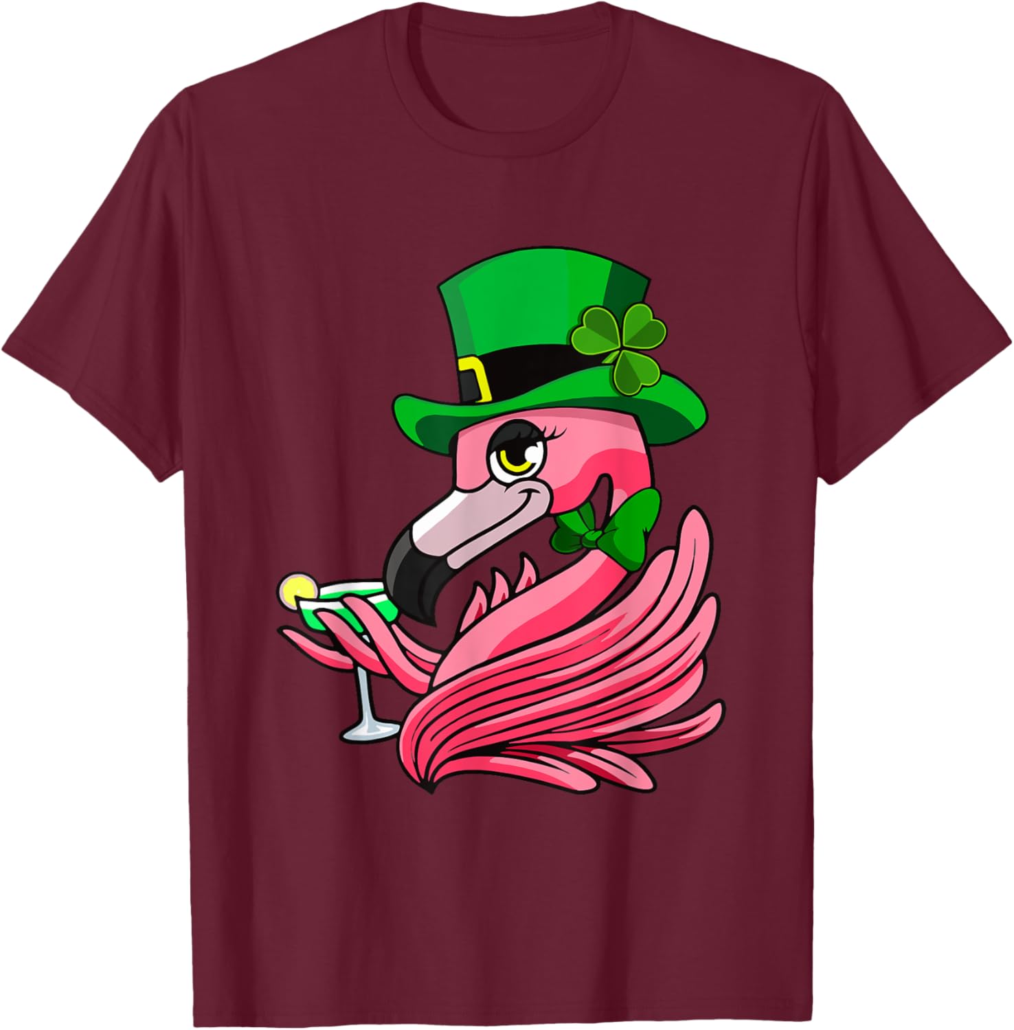 Irish Flamingo leprechaun Funny St Patrick's Day T-Shirt - T-Shirt | Maroon