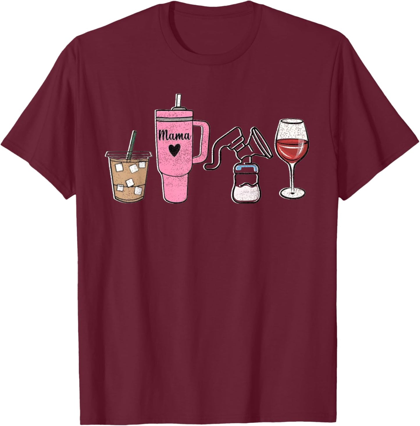 Funny Pumping Mom Boobery First Time Mom S Postpartum T Pump T-Shirt - T-Shirt | Maroon