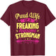 Fitness Motivation Proud Wife Of Awesome Strongman Gym T-Shirt - T-Shirt | Maroon