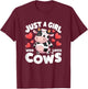 Farmer Cute Cow Just a Girl Who Loves Cows T-Shirt - T-Shirt | Maroon