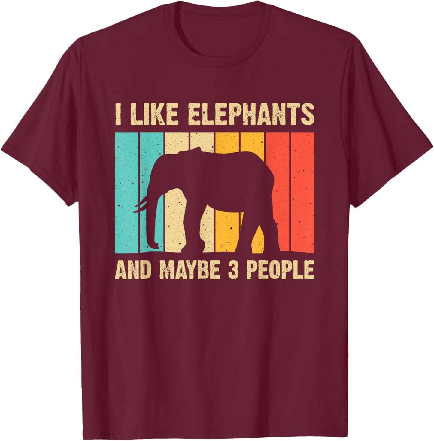 Funny Elephant Design Men Women Boys Girls Elephant Lover T-Shirt - T-Shirt | Maroon