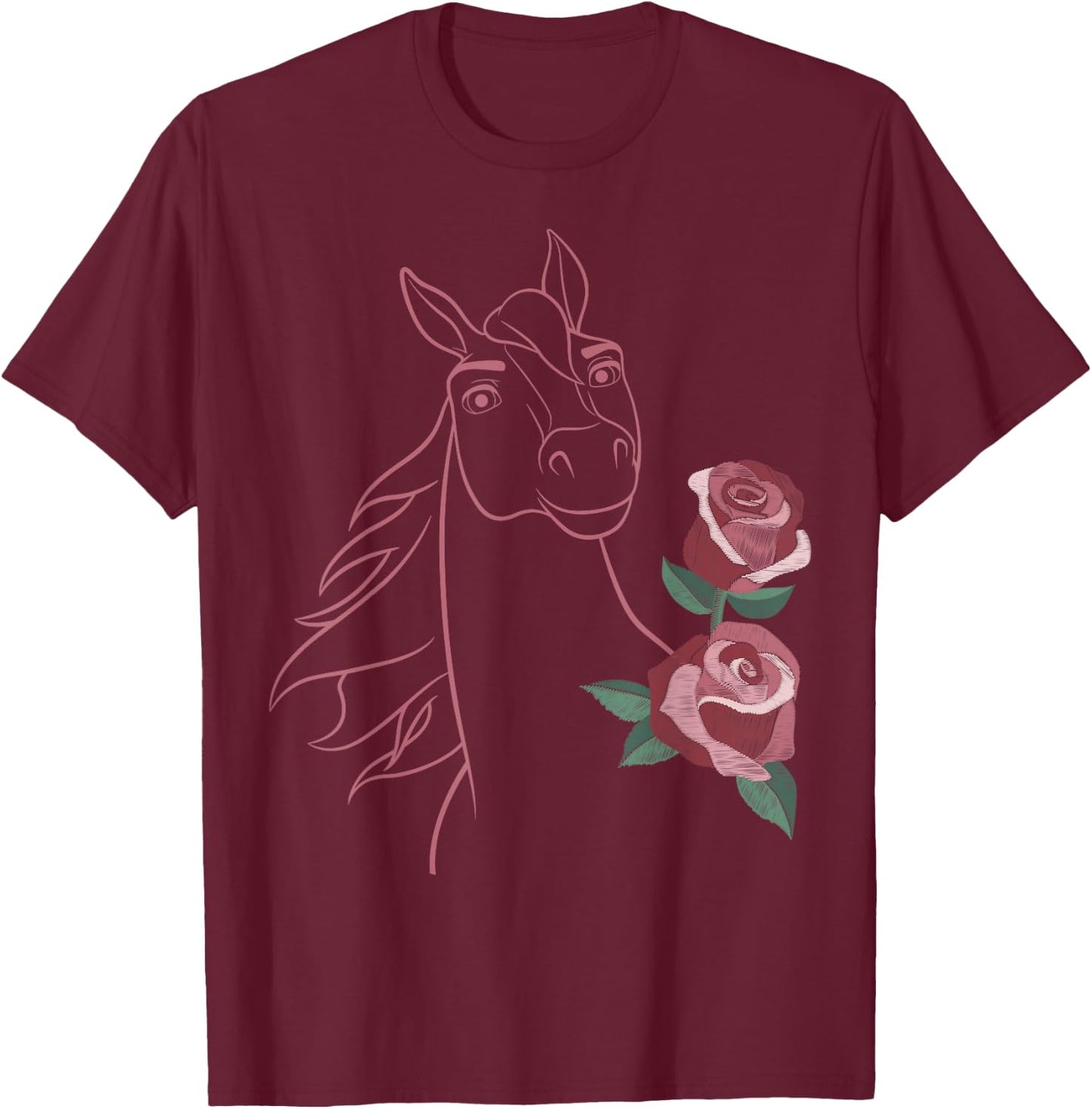 DreamWorks Spirit Riding Free Big Flower Spirit T-Shirt - T-Shirt | Maroon