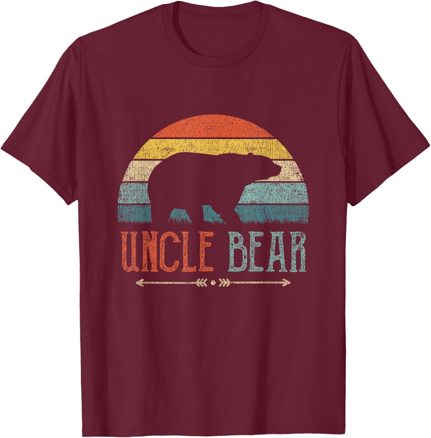 Uncle Bear Vintage Retro Uncle T-Shirt - T-Shirt | Maroon