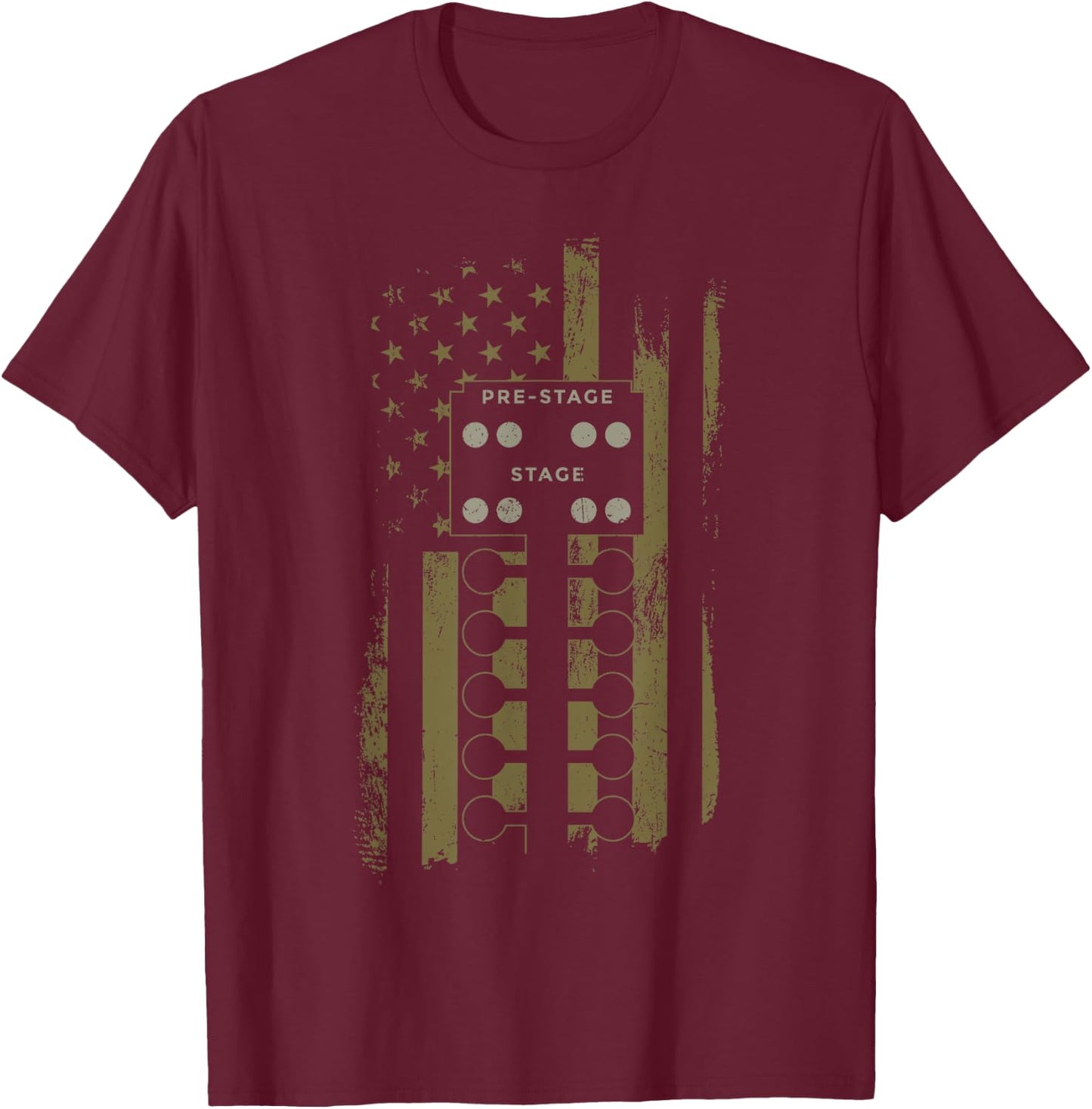 Drag Racing Race Car American Flag Vintage Camo Camouflage Kids Men T-Shirt - T-Shirt | Maroon