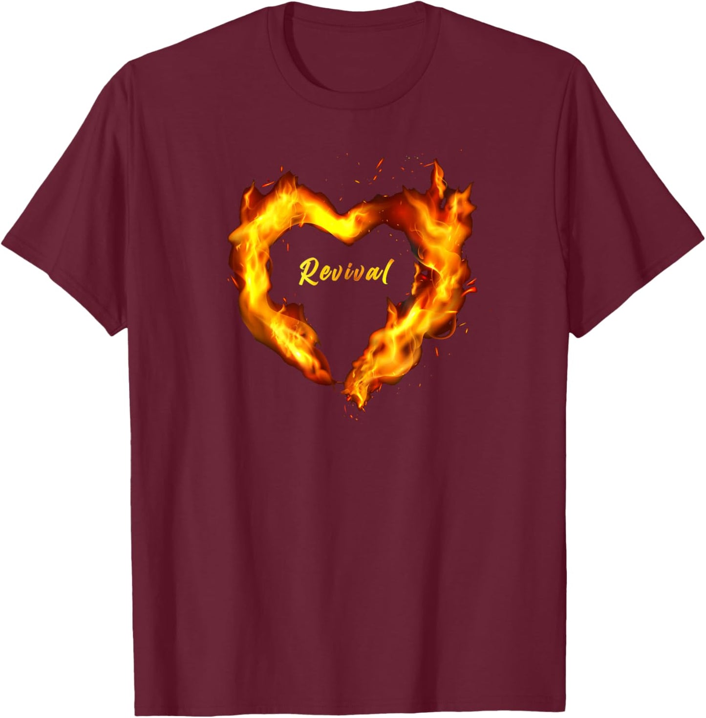 Christian Faith Revival Fire – Born-Again Believer Graphic T-Shirt - T-Shirt | Maroon