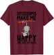 Funny Opossum Gift Women Cool Opossum Makes Me Happy T-Shirt - T-Shirt | Maroon